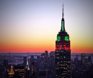 The Empire State Building lights up for Christmas