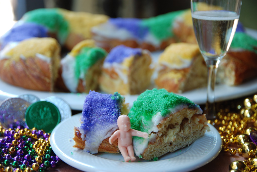 King Cake with Baby and Champagne